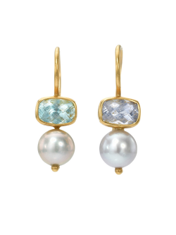 paraiba tourmaline and pearl cerise earrings