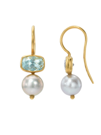 Paraiba Tourmaline and Pearl Cerise Earrings