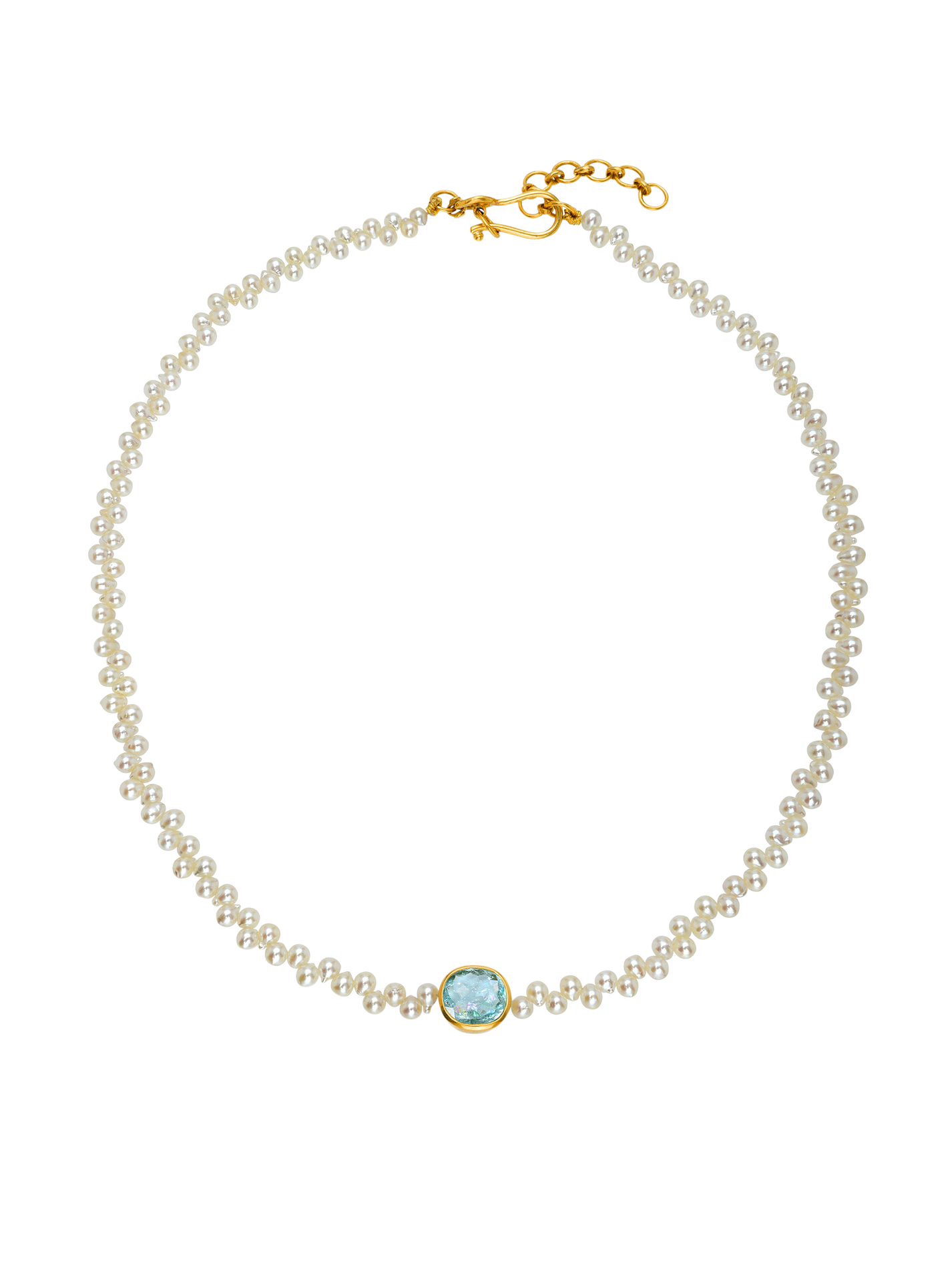 Paraiba and Akoya Rosette Collar