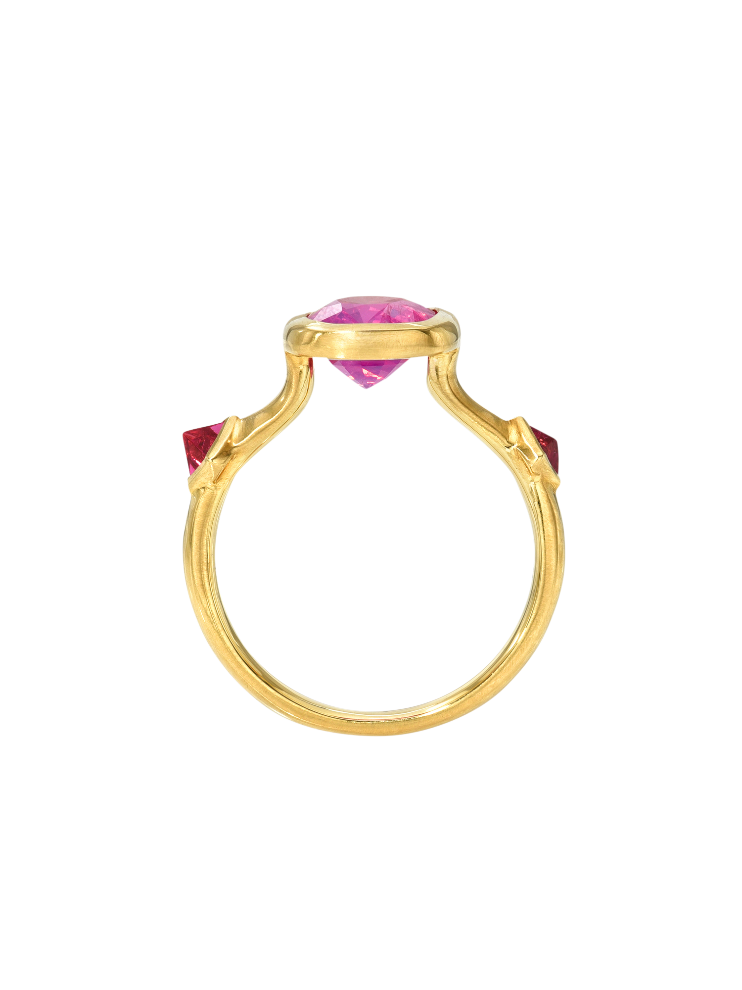 Pink Sapphire and Spinel Crystal Ring