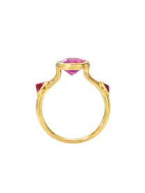Pink Sapphire and Spinel Crystal Ring