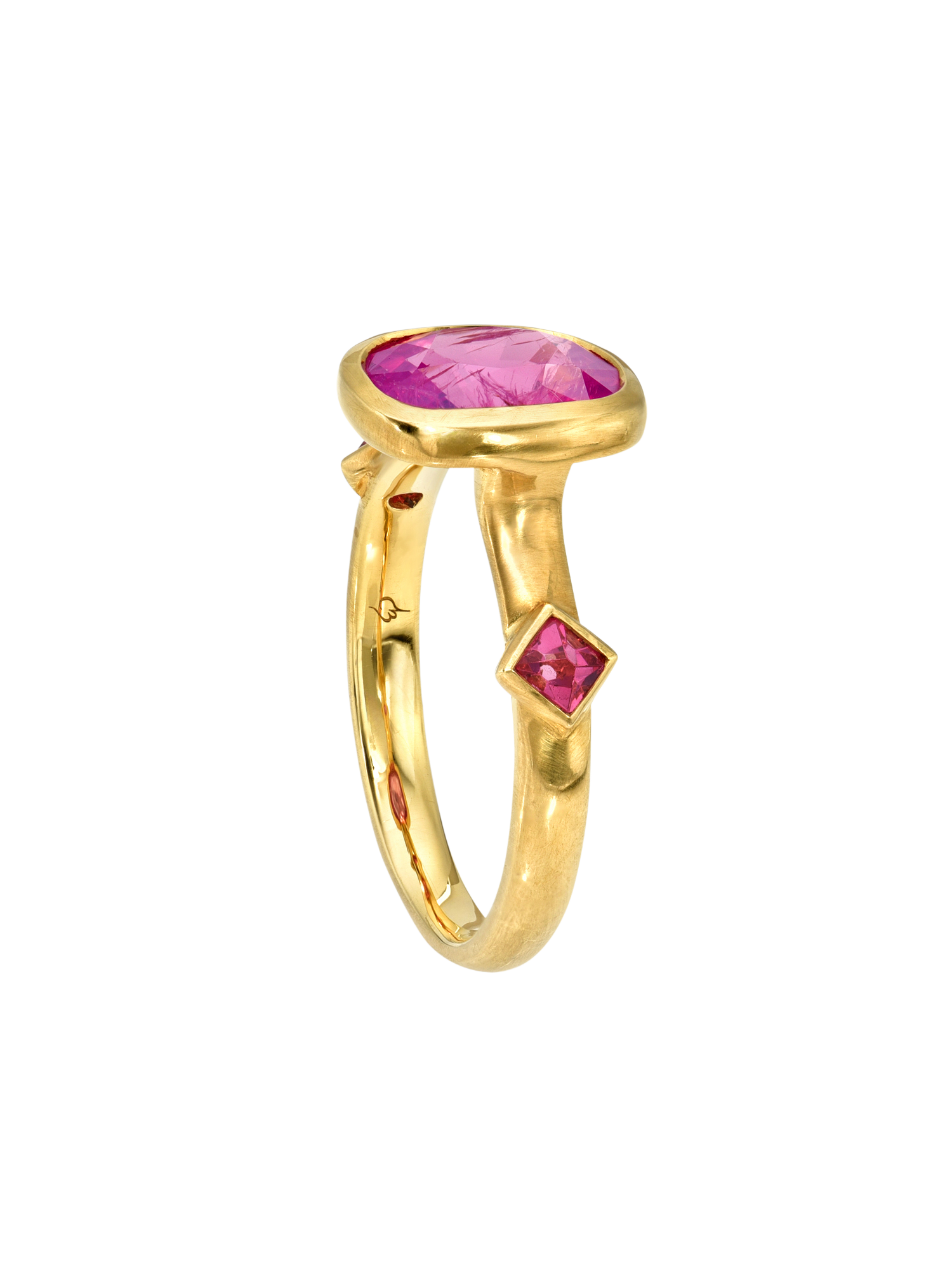 Pink Sapphire and Spinel Crystal Ring