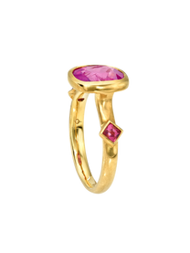 Pink Sapphire and Spinel Crystal Ring