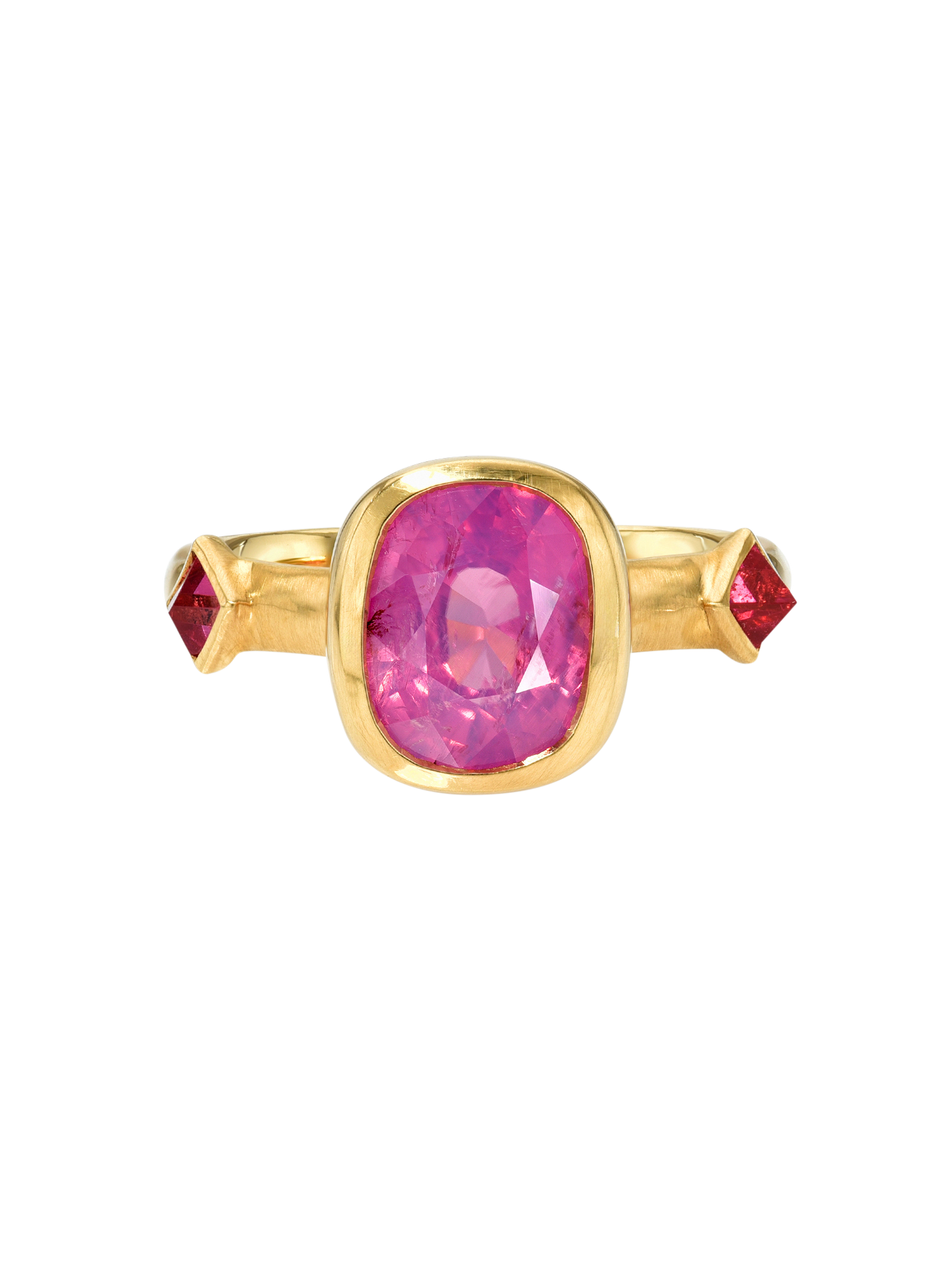 Pink Sapphire and Spinel Crystal Ring