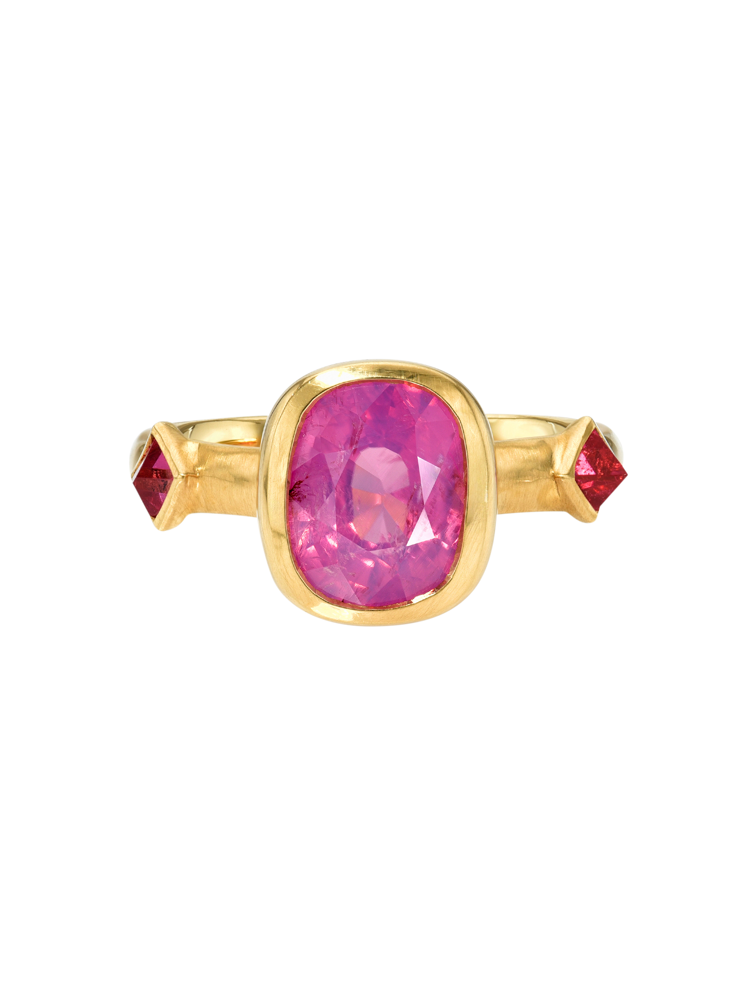 Pink Sapphire and Spinel Crystal Ring