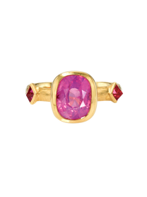 Pink Sapphire and Spinel Crystal Ring