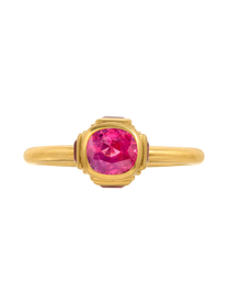 Sapphire and Diamond High Bezel Ring