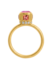 Sapphire and Diamond High Bezel Ring