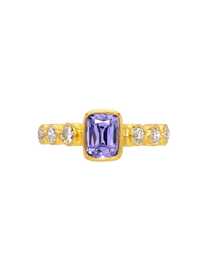 Purple Sapphire and Diamond Ring
