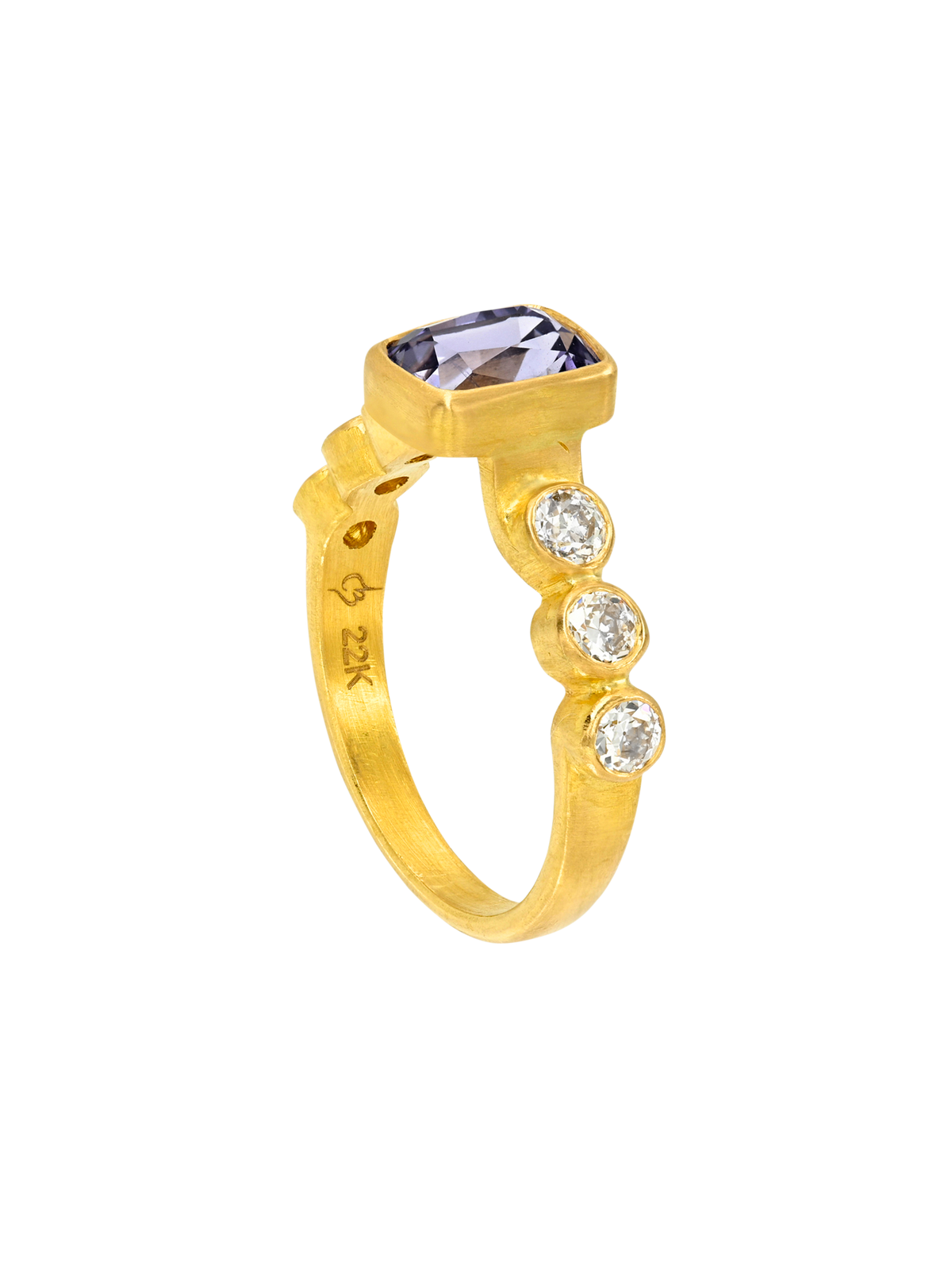Purple Sapphire and Diamond Ring