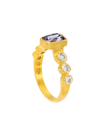 Purple Sapphire and Diamond Ring