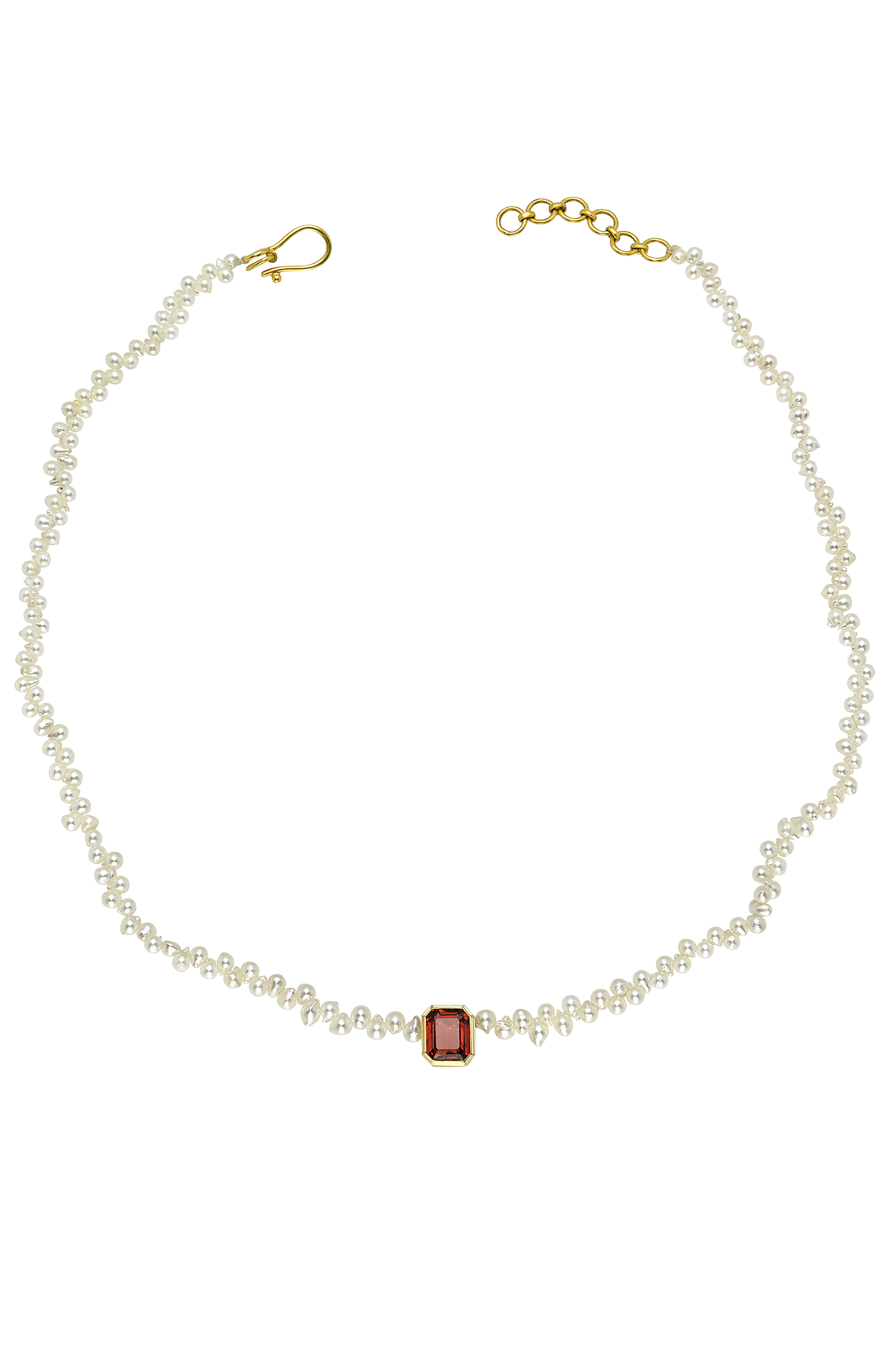 Red Spinel and Akoya Rosette Collar