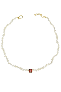 Red Spinel and Akoya Rosette Collar