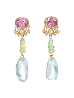 spinel and aquamarine zahur earrings