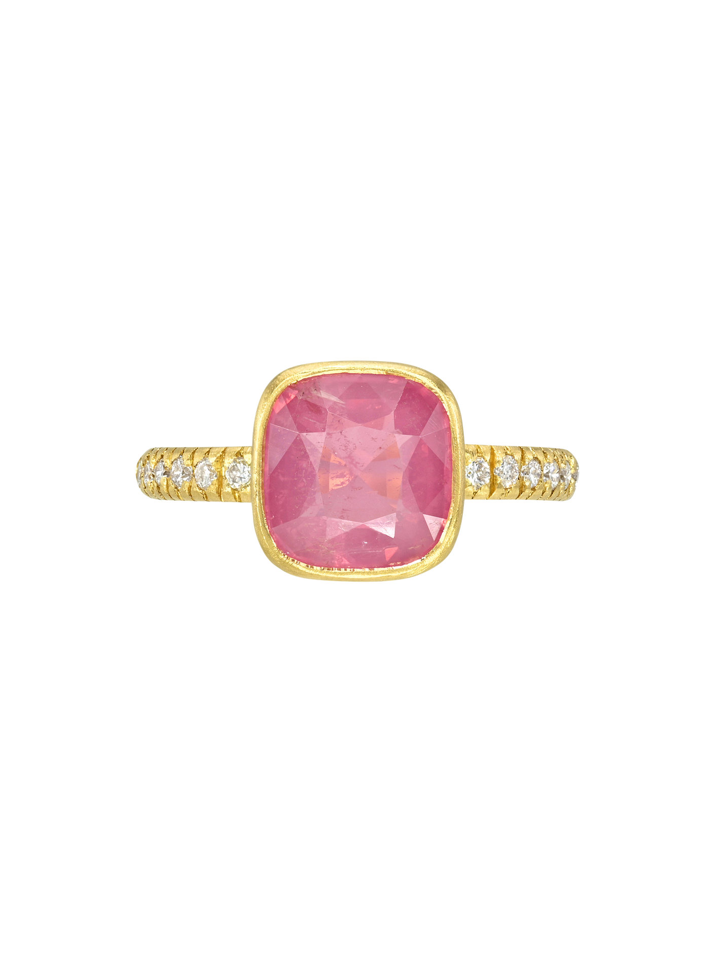 Spinel and Diamond Pave Ring