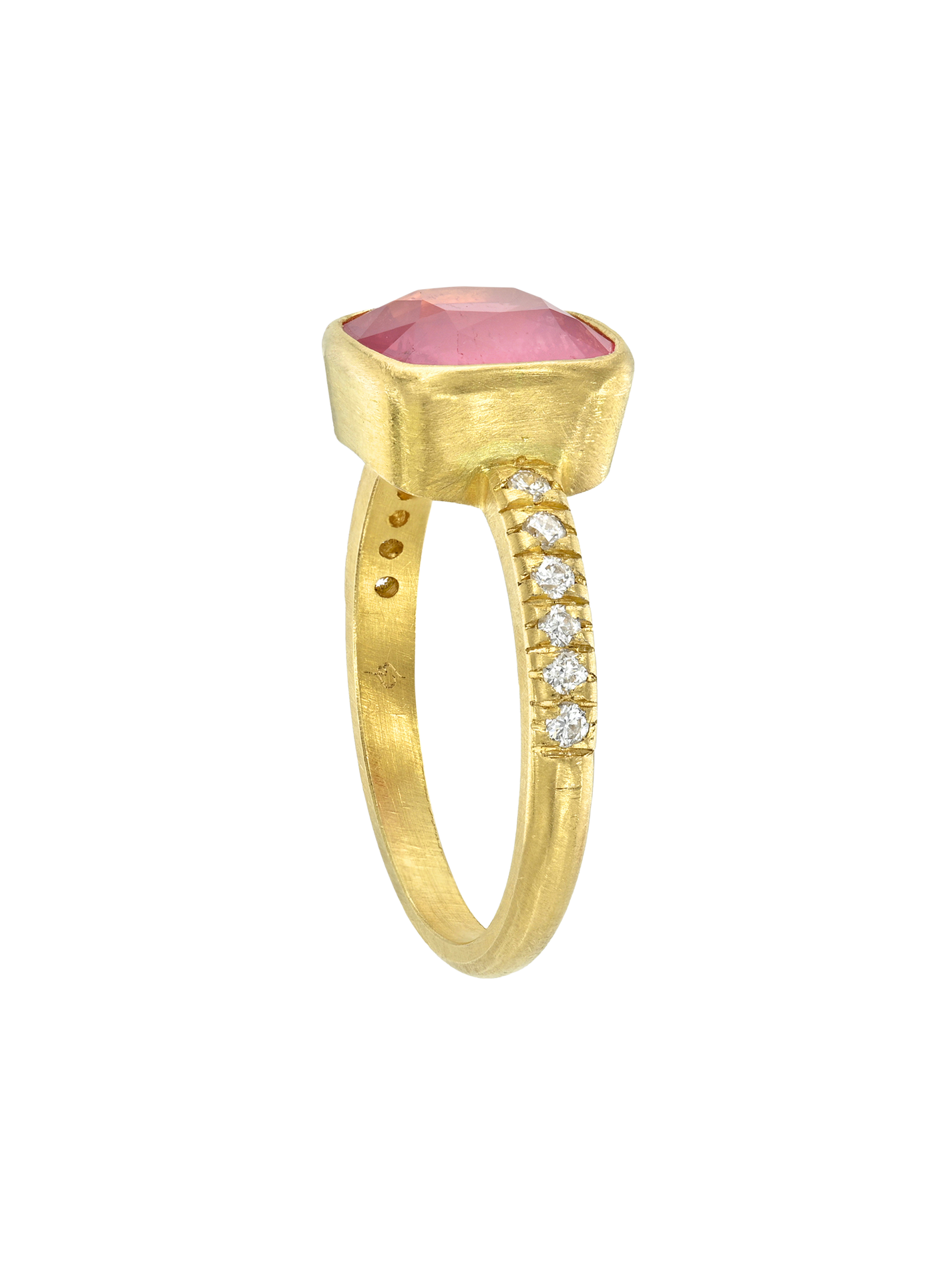 Spinel and Diamond Pave Ring
