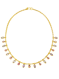 Spinel and Padparadscha Sapphire Fringe Necklace