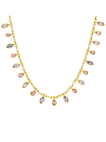Spinel and Padparadscha Sapphire Fringe Necklace