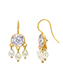 Spinel and Akoya Pearl Girandole Earrings
