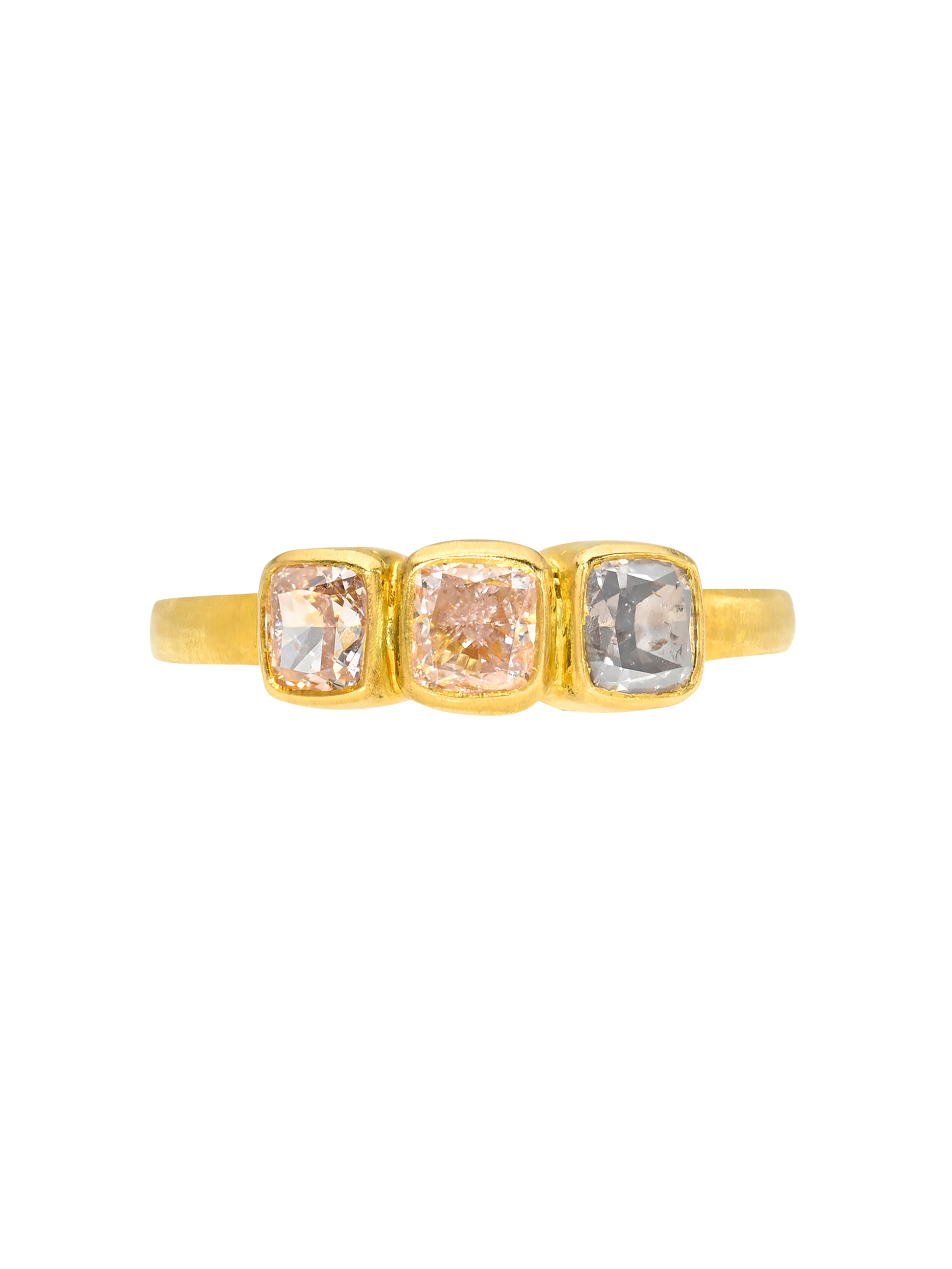 Three Stone Band with Fancy Diamonds