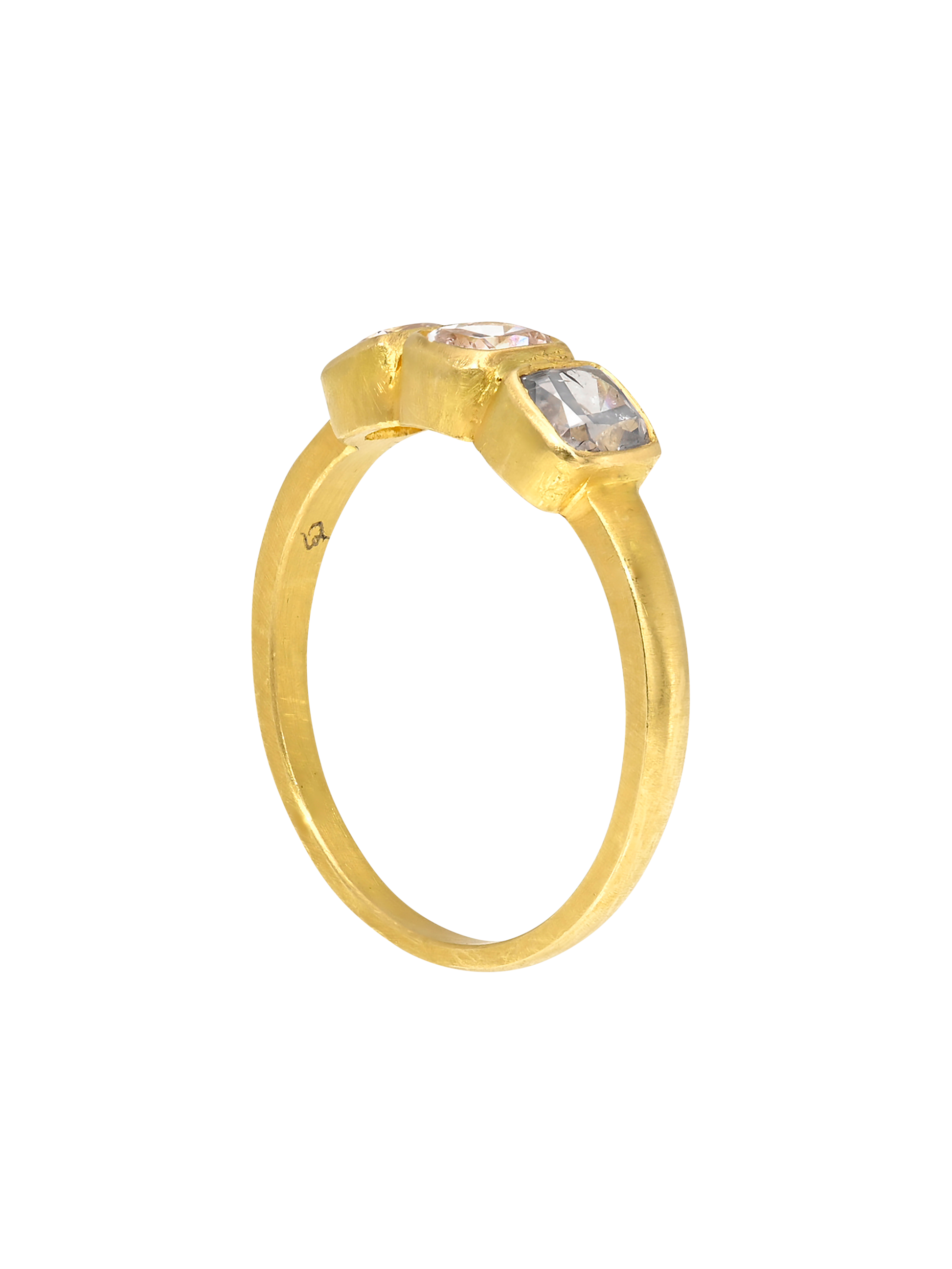 Three Stone Band with Fancy Diamonds