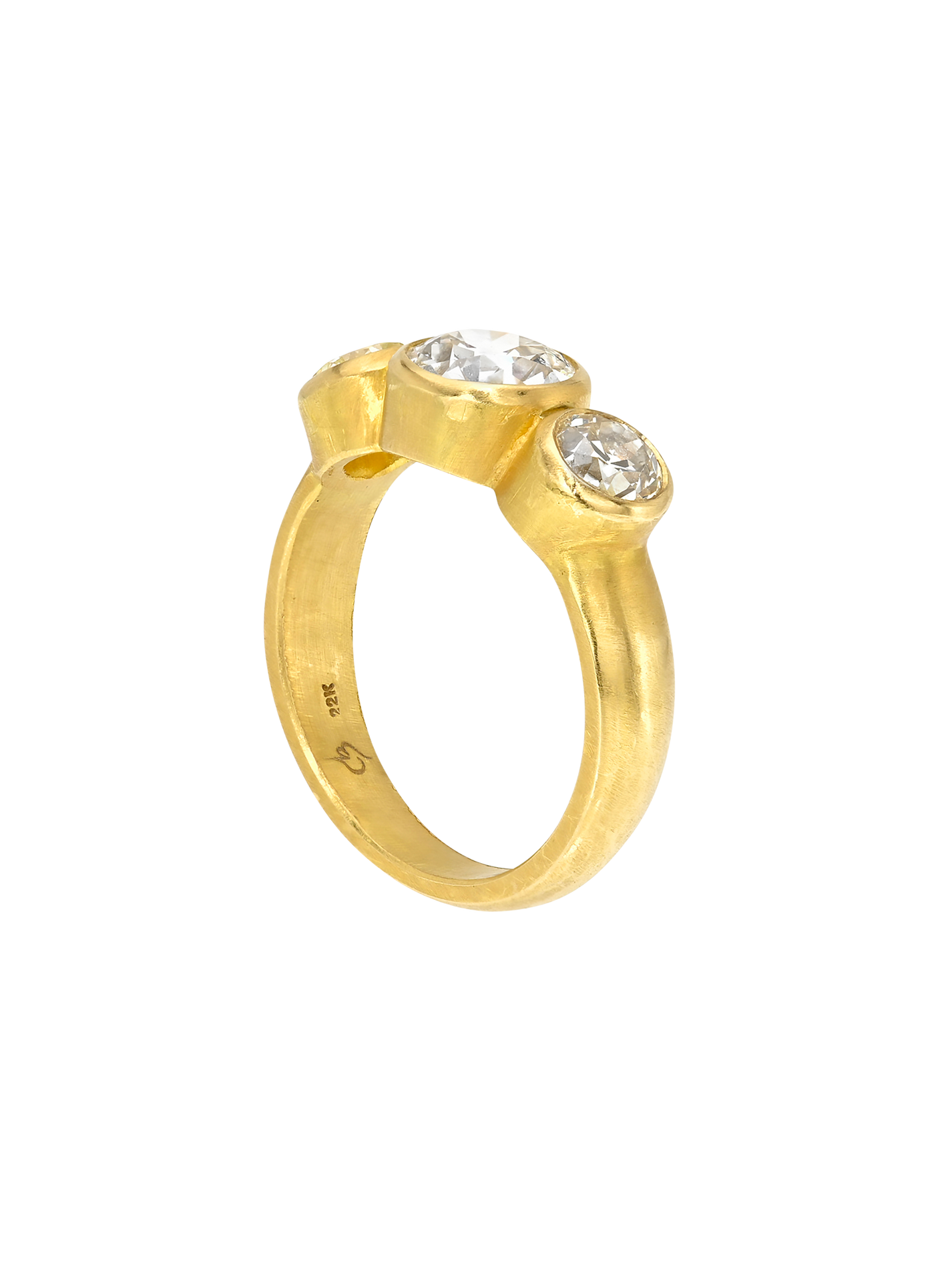 Three Stone Band with Old European Cut Diamonds