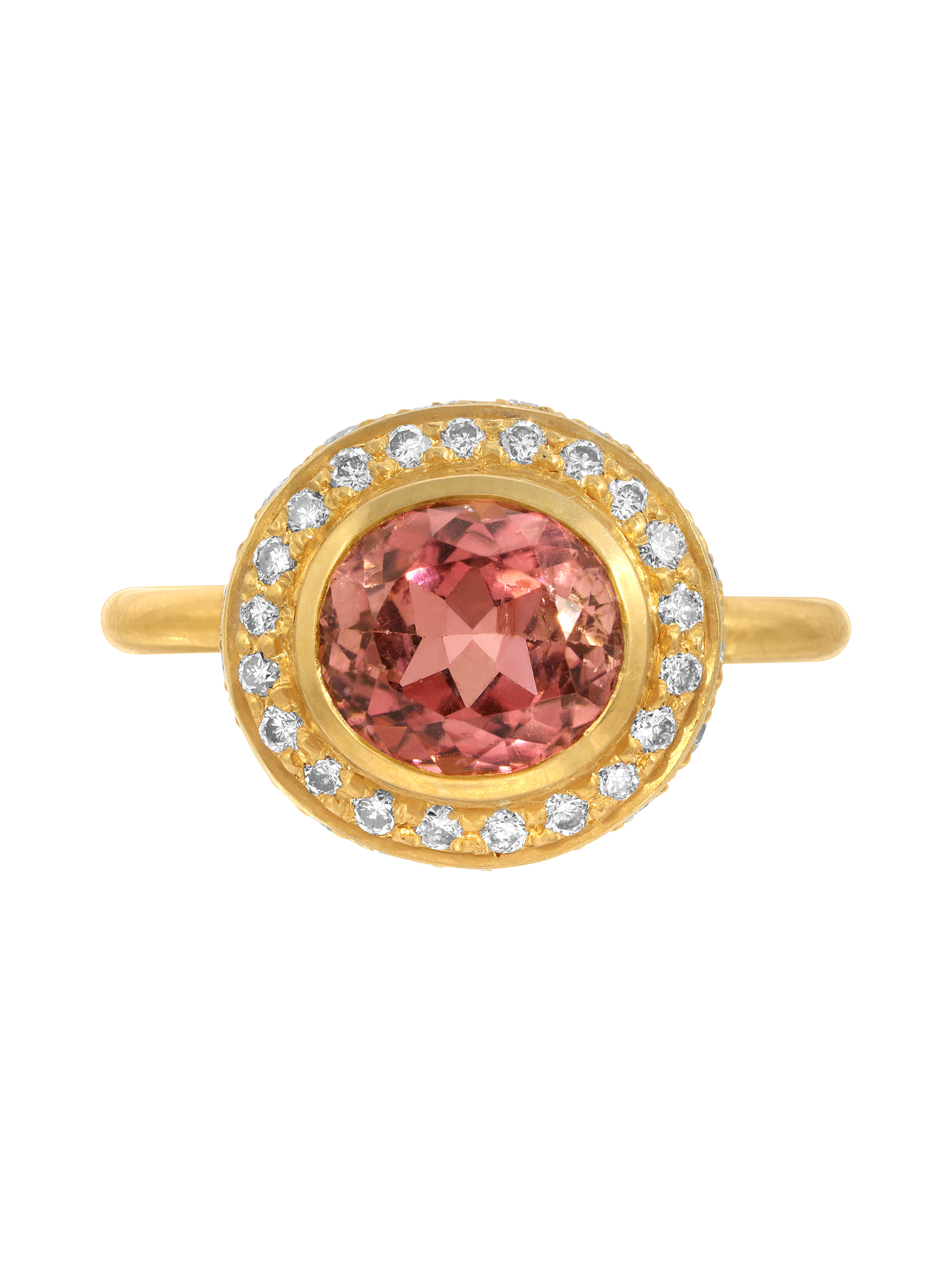 Tourmaline and Spinel High Bezel Ring