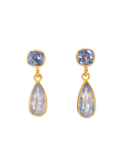 spinel and sapphire gemini earrings