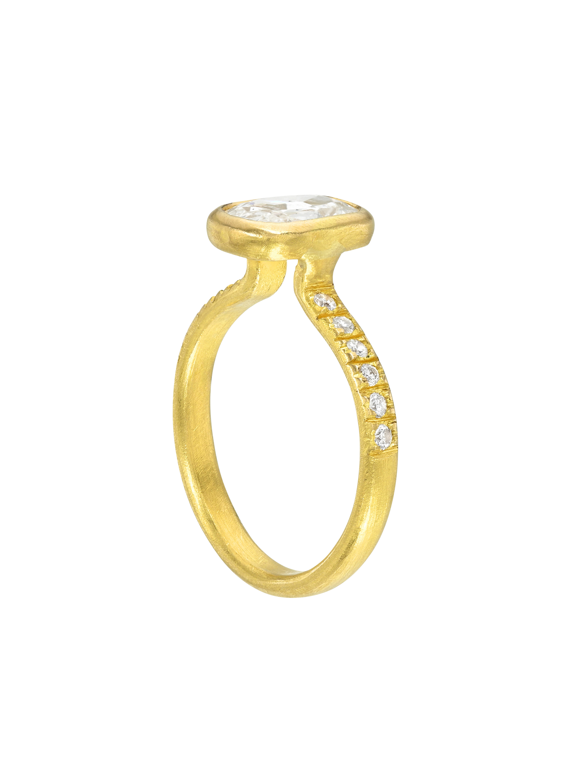 Floating Diamond with Pave Band