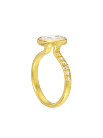 Floating Diamond with Pave Band