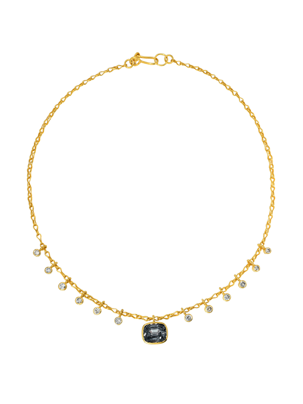 spinel and diamond necklace
