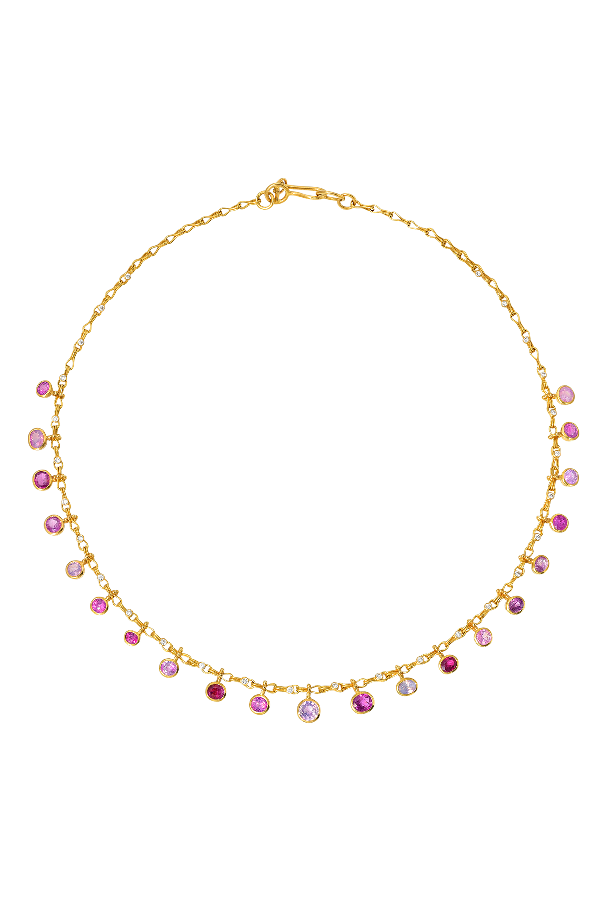 Multicolored Sapphire and Diamond Necklace