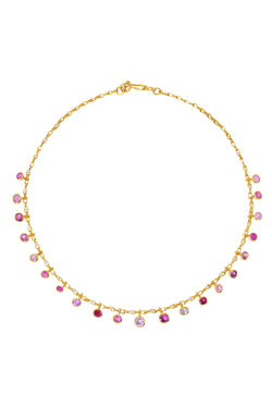 multicolored sapphire and diamond necklace