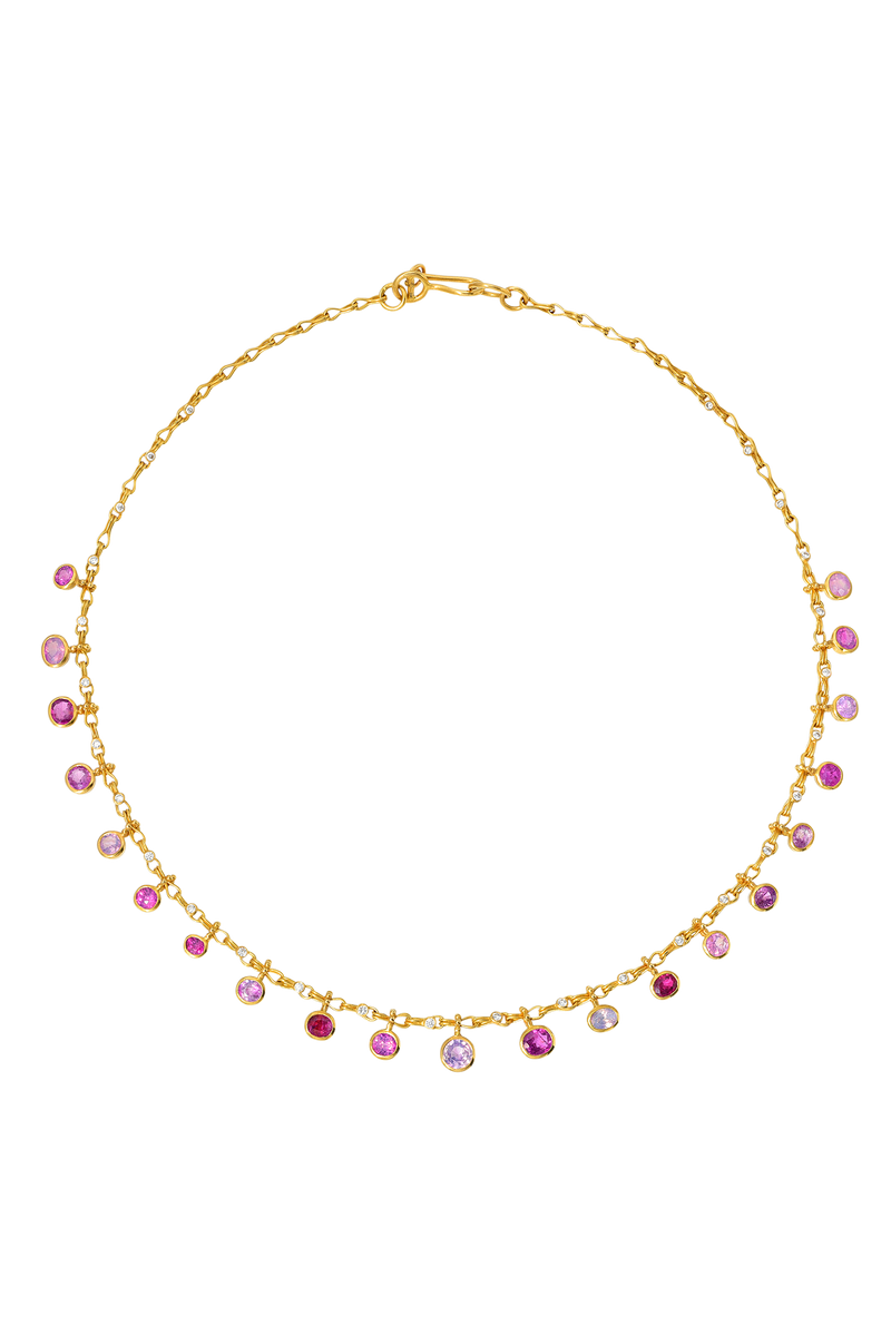 multicolored sapphire and diamond necklace