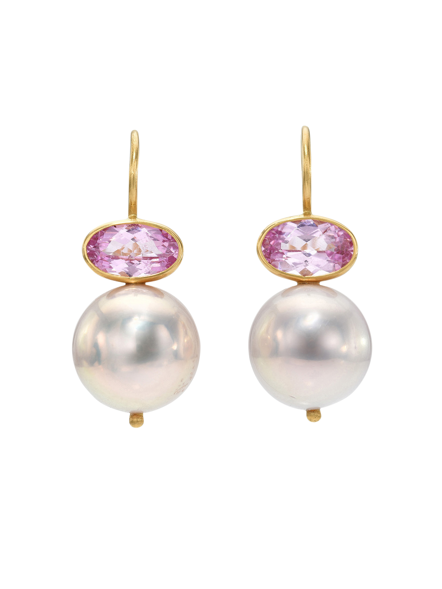 Pink Sapphire and Pearl Cerise Earrings