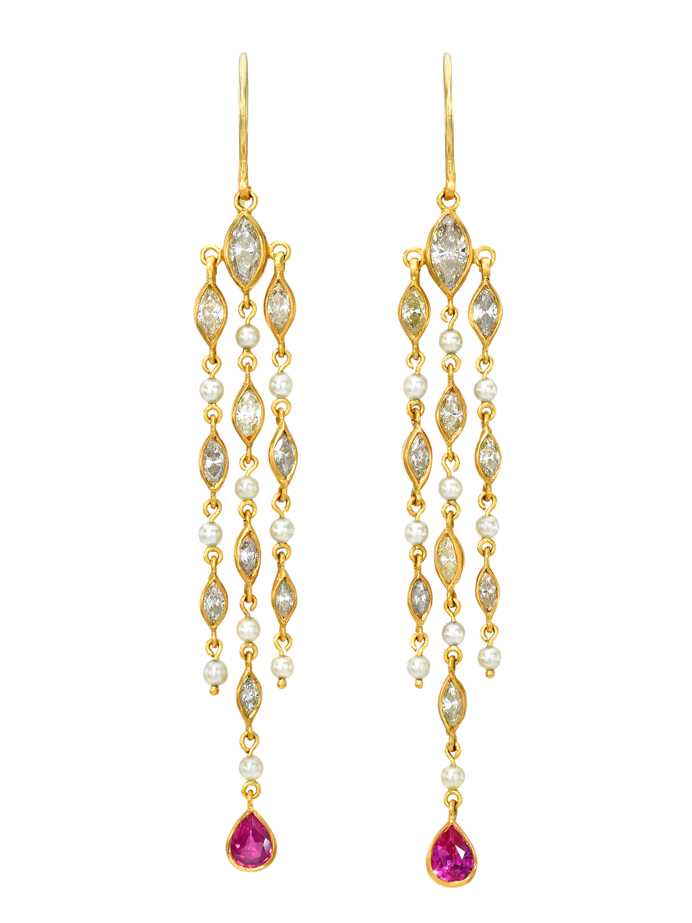 Diamond and Ruby Candela Earrings