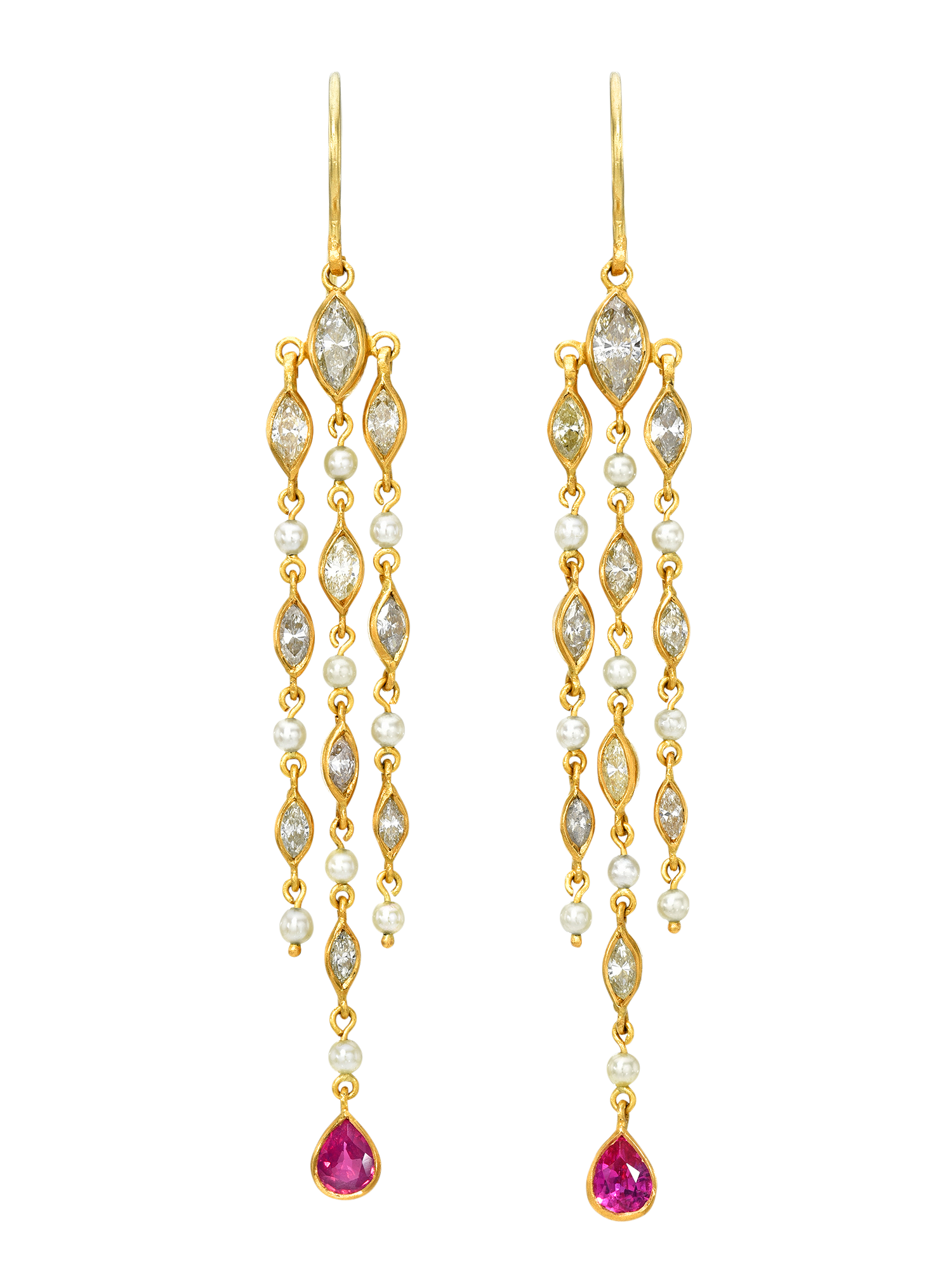 Diamond and Ruby Candela Earrings