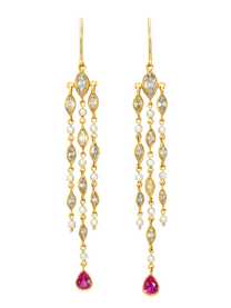 Diamond and Ruby Candela Earrings