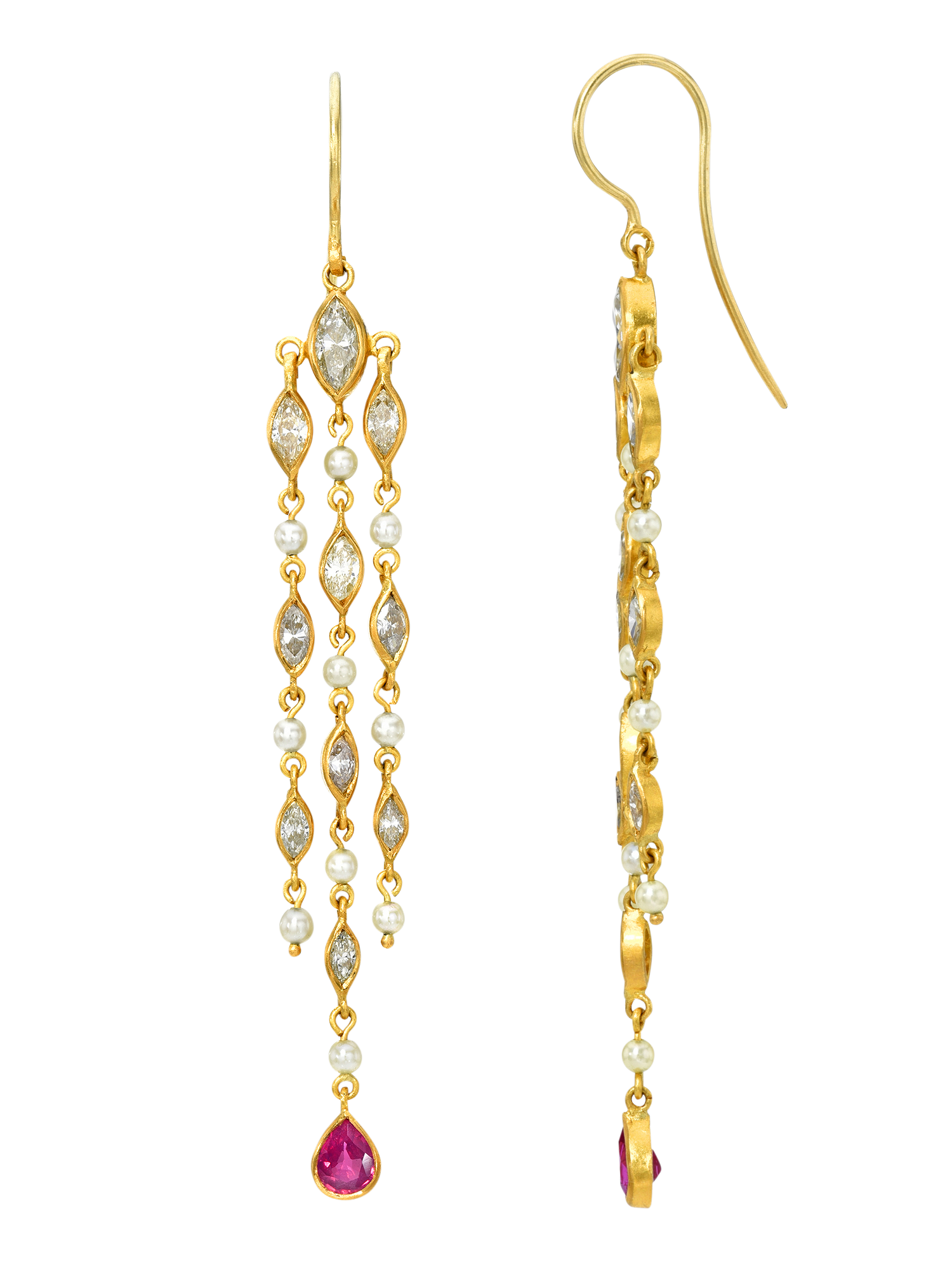 Diamond and Ruby Candela Earrings