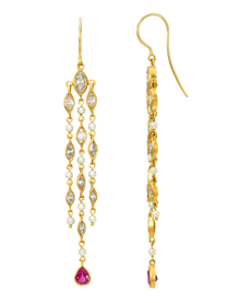 Diamond and Ruby Candela Earrings